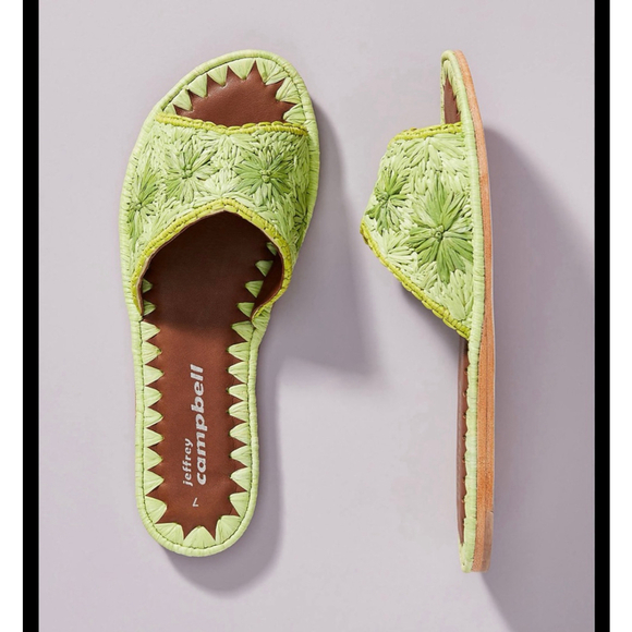 Jeffrey Campbell Shoes - Jeffrey Campbell Lime Green Dane Woven Slides Size 9